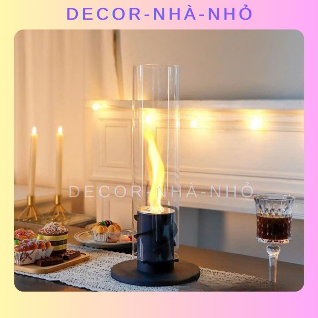 D039 Đèn lò sưởi, lò sưởi mini lửa , decor nhà hàng, tiệc tối, lãng