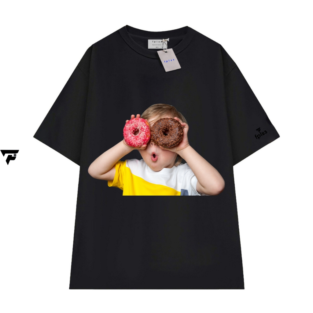 Áo thun tay lỡ unisex T83 in hình em bé cổ tròn form rộng FPLUS