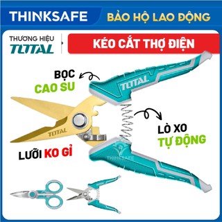  Kéo cắt dây điện TOTAL kéo thợ điện kích thước 145 - 200mm kéo bấm thép không gỉ kéo cách điện - Thinksafe 