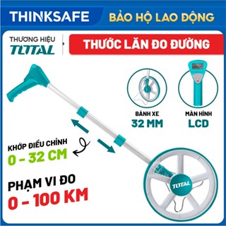 Thước lăn đo đường điện tử TOTAL TMT19923 phạm vi đo 0-99999.9m màn hình kỹ thuật số và bộ nhớ hệ thống kép bánh xe 32cm