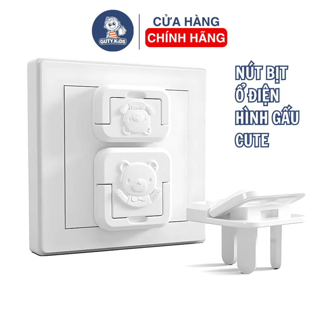 Nút Bịt Ổ Cắm An Toàn Cho Bé GutyKids – Chống Giật, Ngăn Bụi Bẩn, Chất Liệu An Toàn Tuyệt Đối
