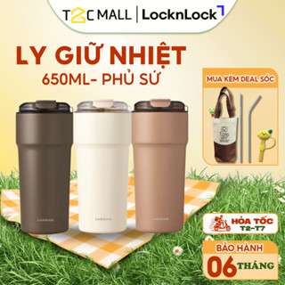 Ly Giữ Nhiệt LocknLock Metro Cafe Tumbler Dây Đeo Phủ Sứ Uống Cafe 650ML 3 Màu LHC4359 - T2C Mall