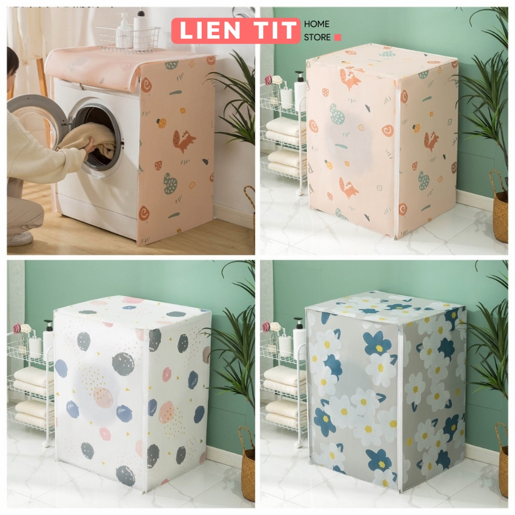 Bọc Máy Giặt Cửa Ngang Cửa Trên Chống Bụi Chống Nước Loại Dày , Áo Trùm Máy Giặt 7 8 9 10kg Che Phủ Kín Thân