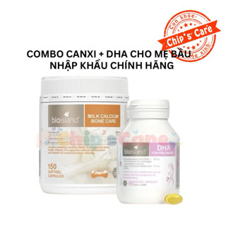[ NHẬP KHẨU ] Combo DHA Bầu Và Canxi Hữu Cơ Bone Care Bioisland CÓ TEM QR