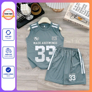 (14-52kg) Bộ quần áo ba lỗ be strai mẫu MADE. Chất liệu co dãn thoáng mát. H41