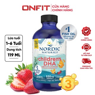  Siro Dầu Cá Omega 3 Nordic Naturals Children's DHA Liquid  119ml  Phát Triển Trí Não và Mắt Cho Bé Từ 1 Tuổi | ONFIT 