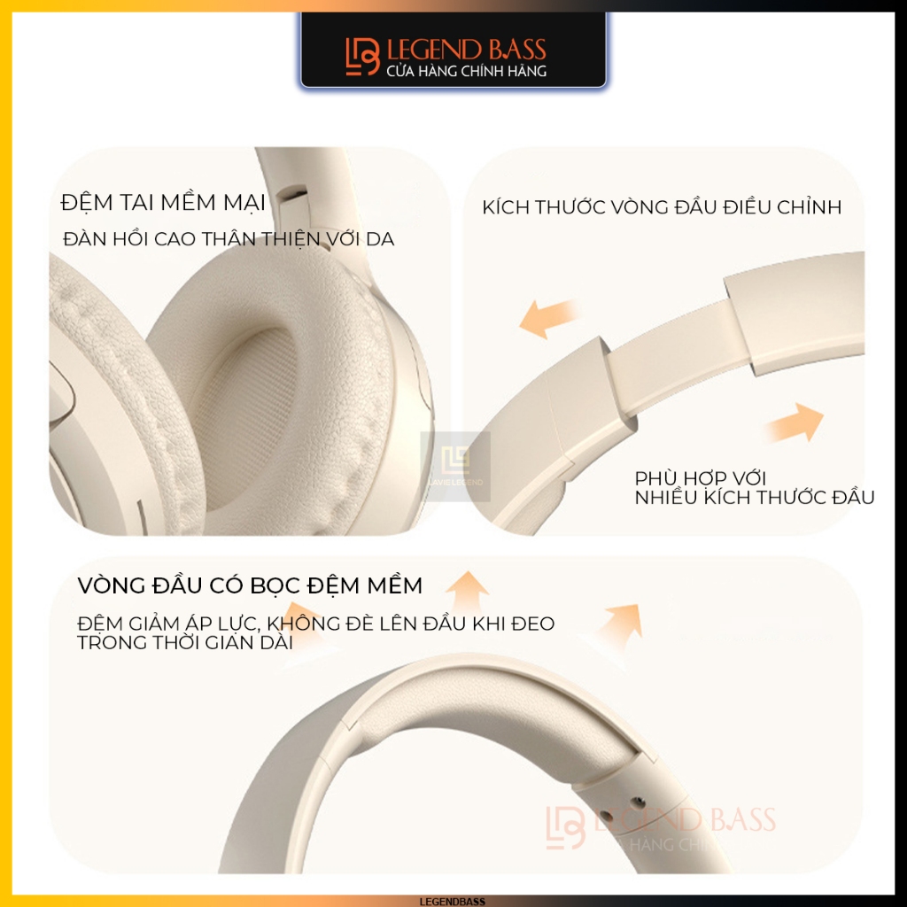 Tai Nghe Bluetooth Chụp Tai Có Mic WH-H2 Tai Nghe Học Online Có Đệm Tai Mềm Headphone Không Dây Pin 10H | BigBuy360 - bigbuy360.vn