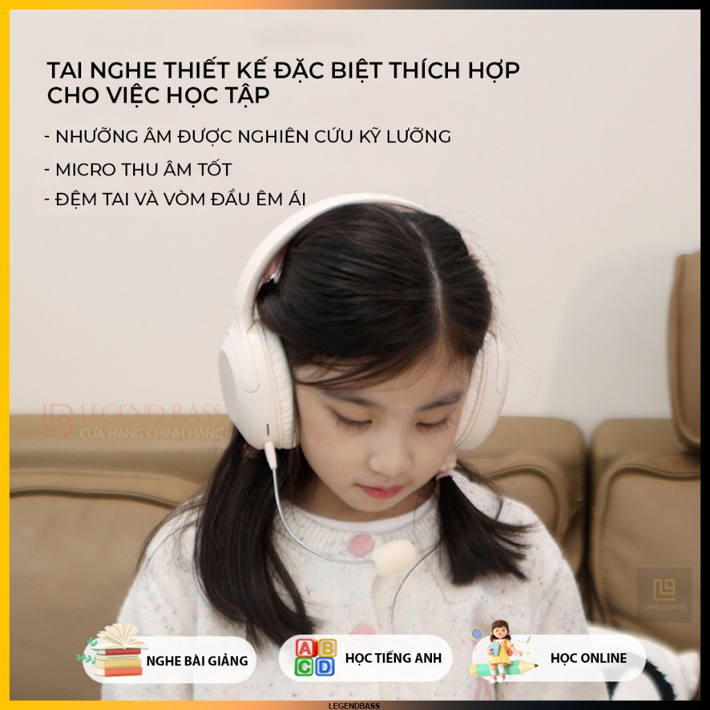 Tai Nghe Bluetooth Chụp Tai Có Mic WH-H2 Tai Nghe Học Online Có Đệm Tai Mềm Headphone Không Dây Pin 10H | BigBuy360 - bigbuy360.vn