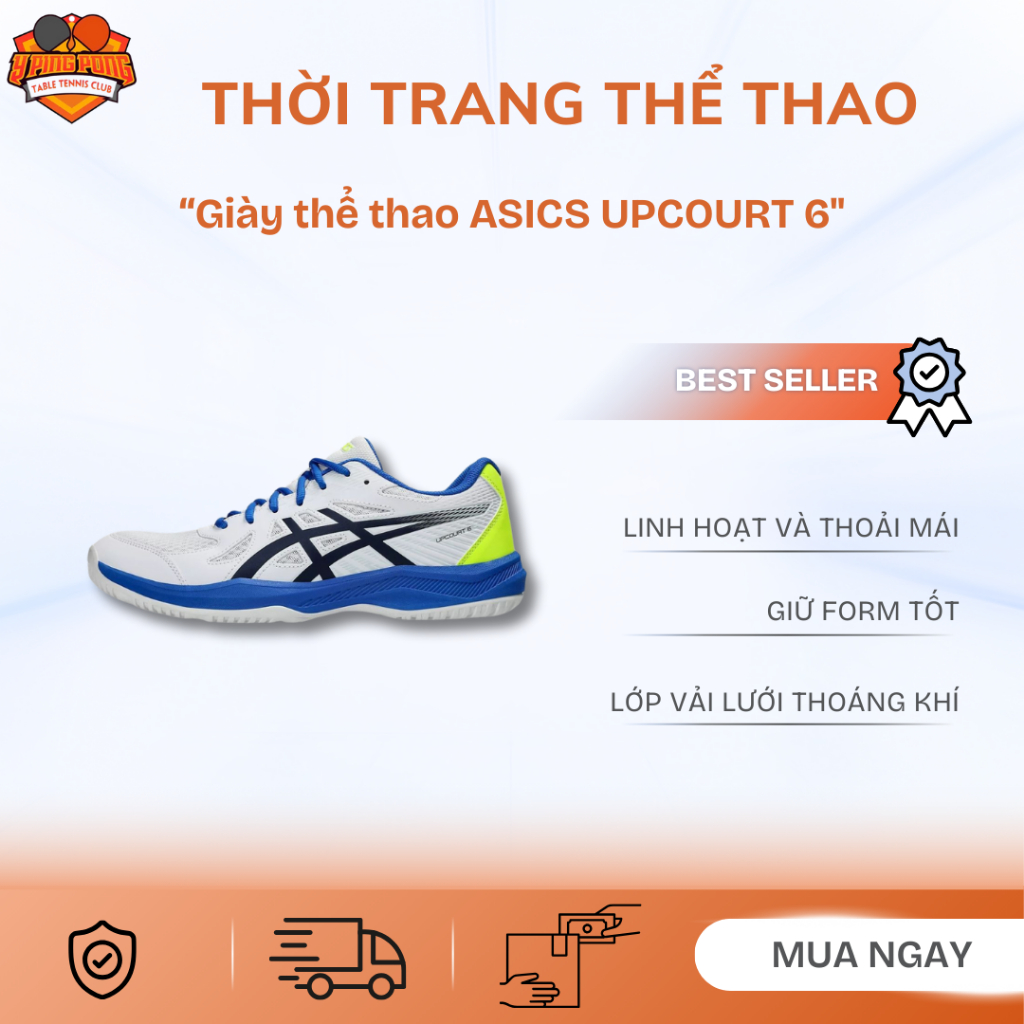 Giày thể thao pickleball, cầu lông ASICS UPCOURT 6 chính hãng