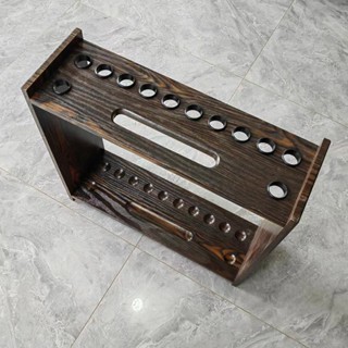 Giá để cơ bida gỗ/ Giá để cơ 12 lỗ/ Giá cơ bi a di động nguyên kệ/ Giá cơ đi động