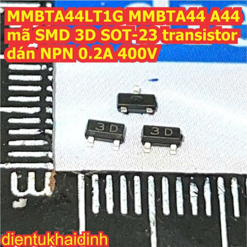 50 con MMBTA44LT1G MMBTA44 A44 mã SMD 3D SOT-23 transistor dán NPN 0.2A 400V kde5256
