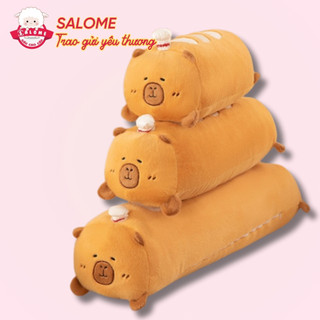  Gấu Bông Capybara Bánh Mì Chuột Lang Nước Bánh Mỳ Dễ Thương SALOME Thú Bông Chuột Lang Nằm Ôm Ngủ 