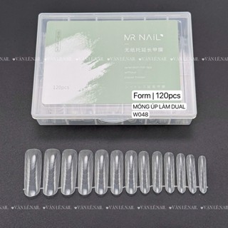  Móng úp MrNail W048 mặt chia vạch - Hộp 120 móng tay giả 12 size đủ form 