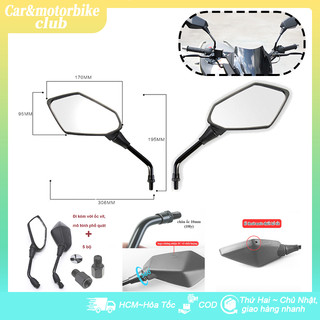  Cặp Gương Chiếu Hậu Xe Máy – Phù Hợp Mọi Dòng Xe Honda Yamaha  Trái & Phải  