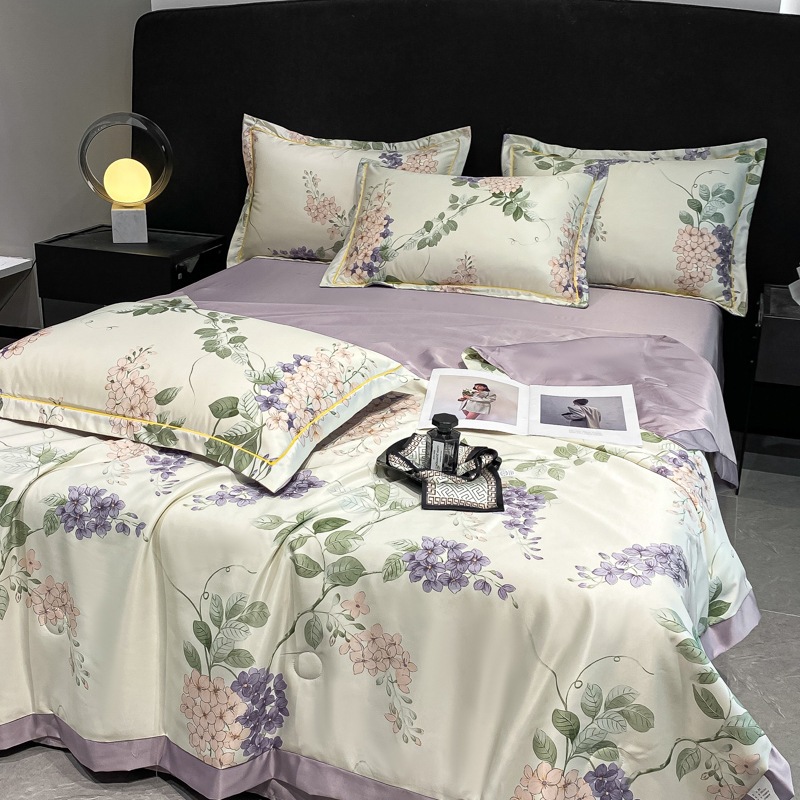 Bộ 4 Món Chăn Ga Gối Lụa Thái Cao Cấp- Chất Liệu Mềm Mịn- Thoáng Mát