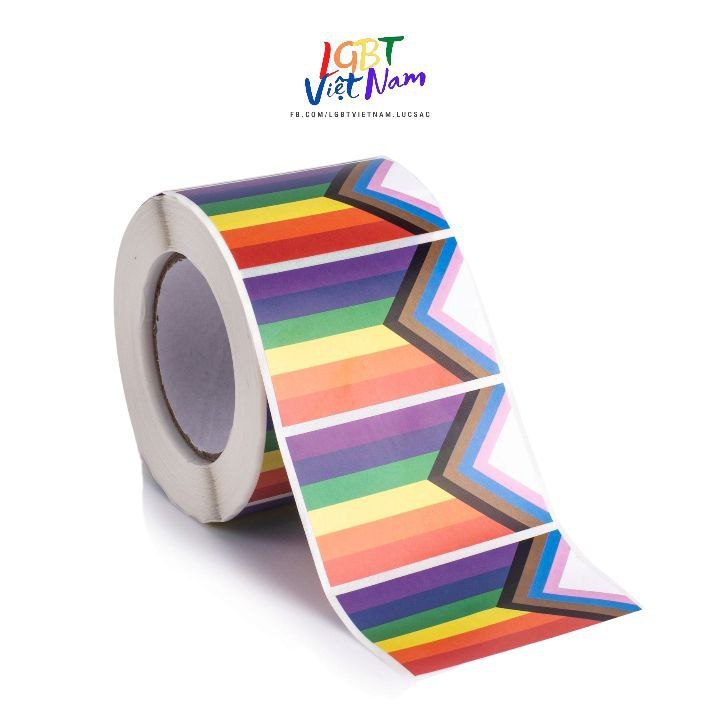 500 Sticker LGBT Cờ Tiến bộ (Progress Pride Flag) LGBT Việt Nam