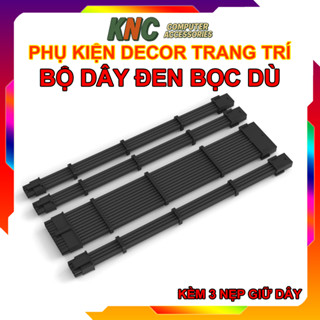  Bộ Dây Nguồn Nối Dài Bọc Dù Colorful Mod Màu Đen 18AWG Dài 30cm - Hàng FullBox 