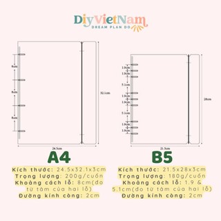 PLANNER NHỰA CỨNG A4/B5/A5/A6/A7