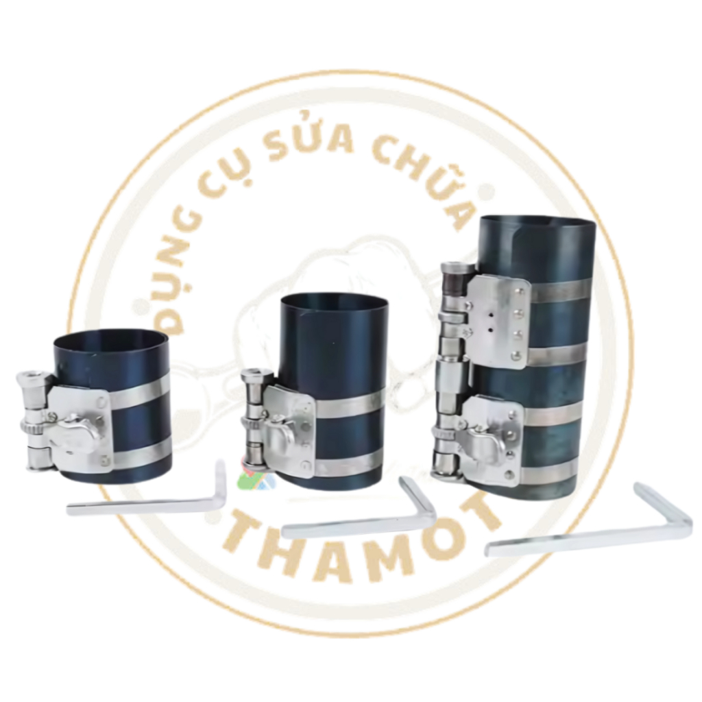 Vòng ép xéc măng 53-195mm, dụng cụ lắp xéc măng vào piston, vam cảo bạc xéc măng 3" 4" 6"