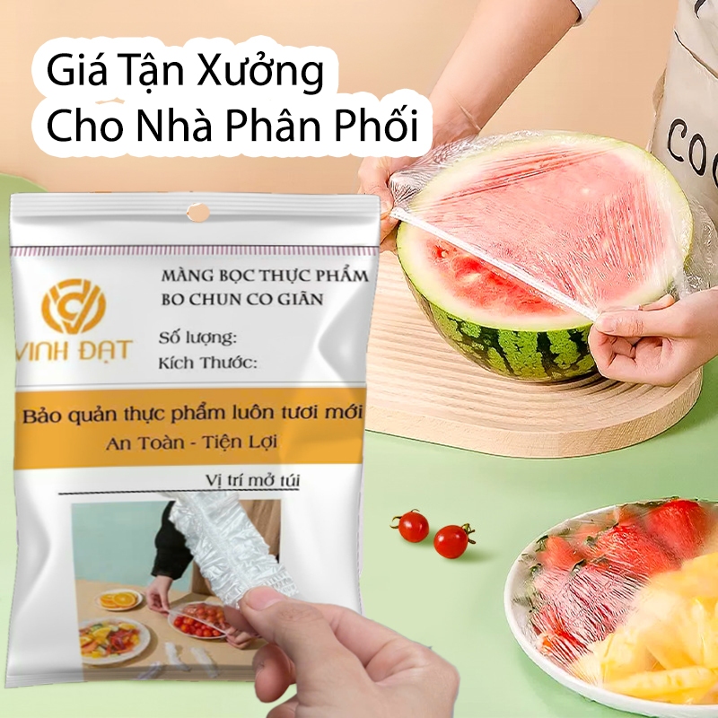 Size TO Màng Bọc Thực Phẩm Bo Chun Co Giãn 46cm - 43cm Túi Rút 100 Chiếc Vinh Đạt