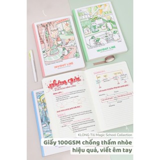 Vở kẻ ngang Klong Tili Magic School khổ B5 InviDot Line 80,120,200 trang may dán gáy 100gsm MS 206