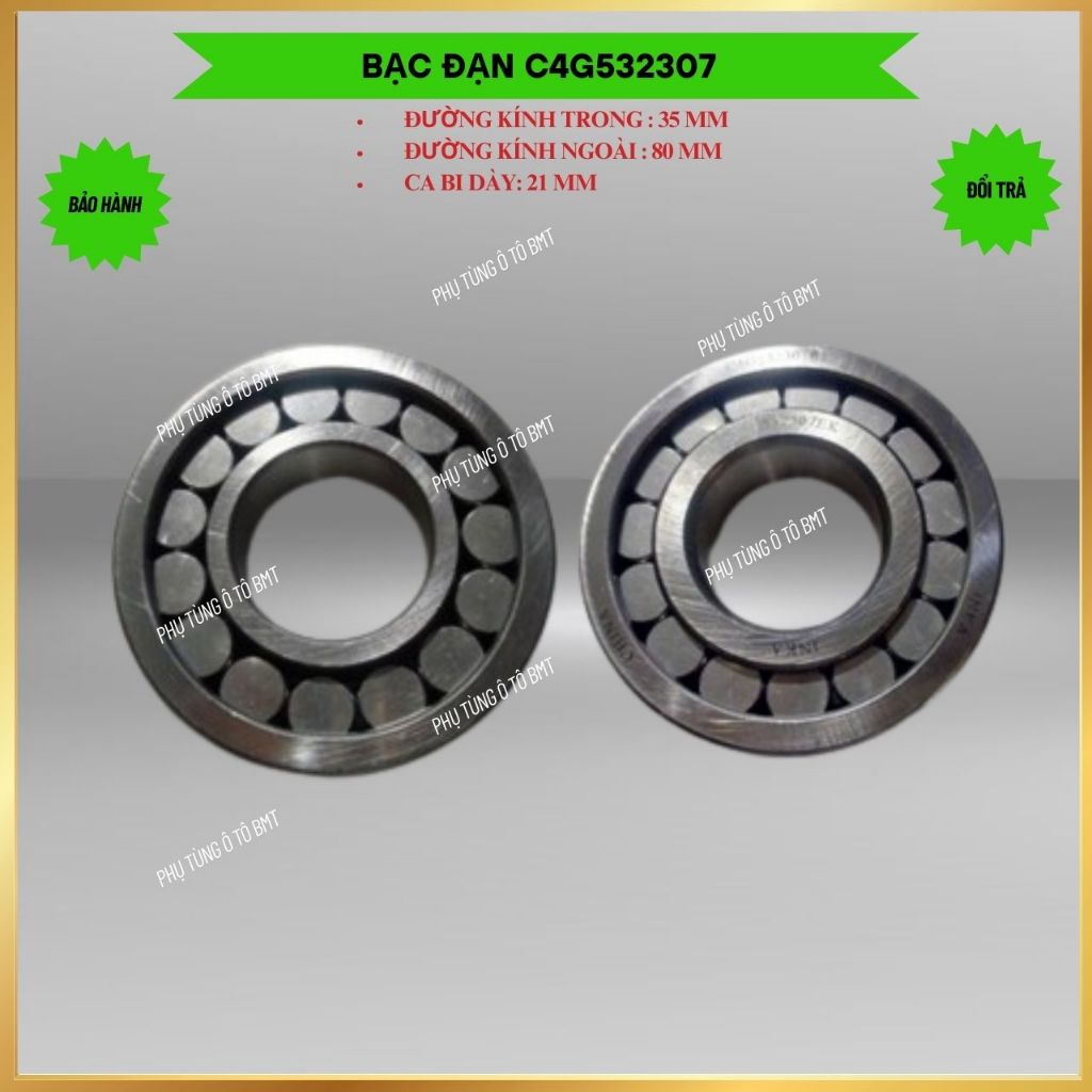 Vòng bi (bạc đạn), bi cầu 5 tấn. Mã bi C4G532307 (NJ307EV/C9YB2), KT 35*80*21, bi đũa, ca rút