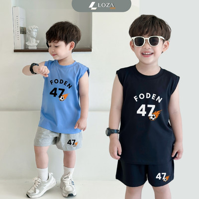 Bộ ba lỗ cho bé trai số 47 FODEN size từ 15-40kg - Bộ quần áo sát nách cho trẻ em nam Loza Kids BL376