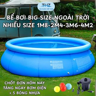 Bể Bơi Cho Bé Phao Bơi Trẻ Em Hồ Bơi Gia Đình Chống Trượt, Dày Dặn, Dễ Bơm Hơi, Đủ Size, An Toàn
