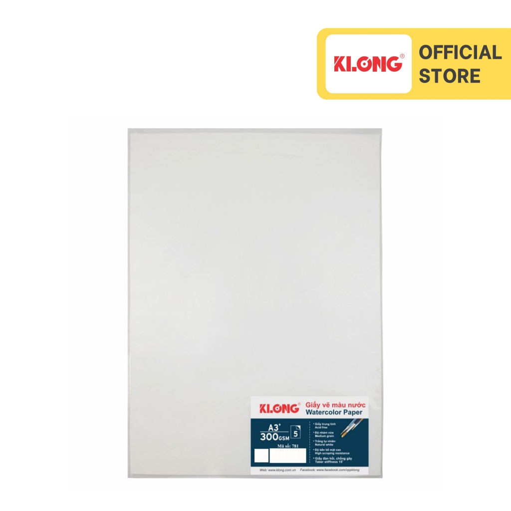 Giấy vẽ màu nước cao cấp A3+ 05 tờ 300 g/m²; MS: 781