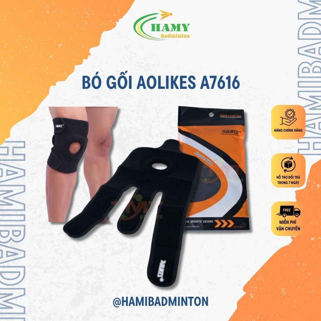 Bó gối Aolikes A7616 Chính Hãng, Bảo vệ đầu gối Aolikes A7616