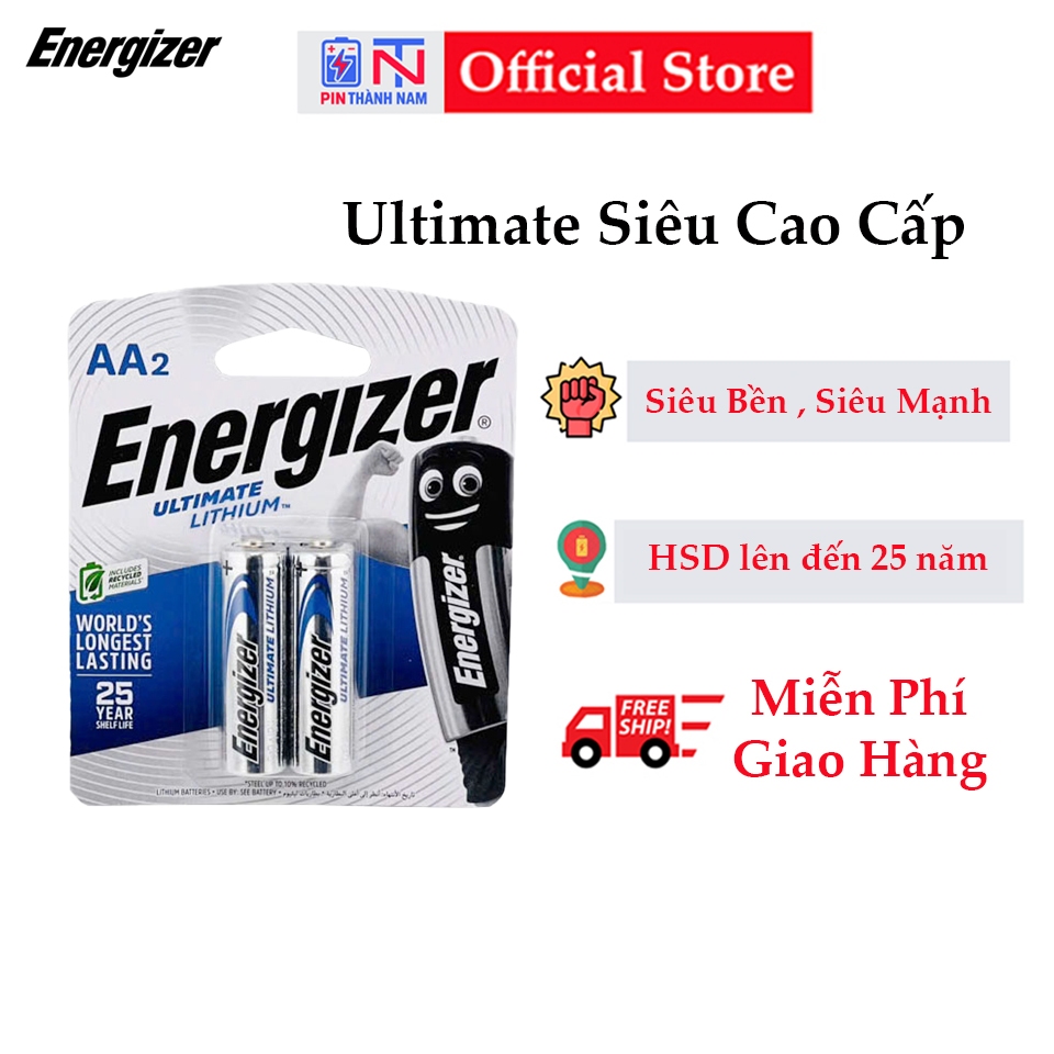 Pin AA Energizer L91 Vỉ 2 Viên Chính Hãng Dung Lượng Cao