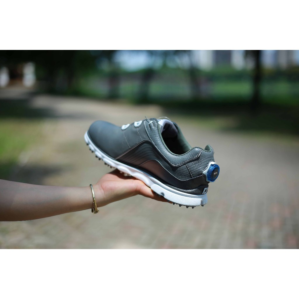 [Chính Hãng] Giày Golf Nam FootJoy Pro SL BOA 53293 – Xám/Trắng – Êm Ái, Bám Chắc, Chống Trượt
