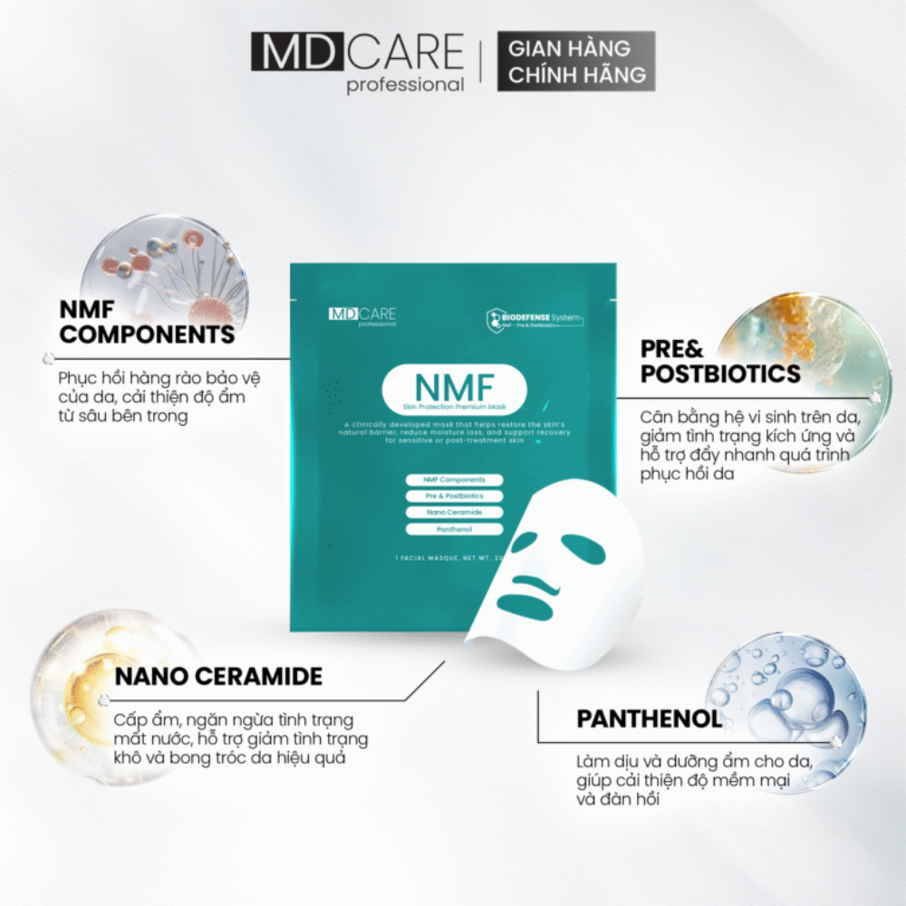 Ảnh 3 của Mặt Nạ MD CARE NMF SKIN Protection Premium Mask Cấp Ẩm, Cân Bằng Lợi Khuẩn, Phục Hồi