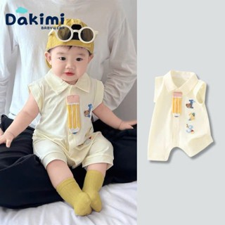 Bodysuit cho bé Dakimi mẫu mới, Body cộc tay bé trai bé gái chất thun lạnh mềm mịn, Đồ sơ sinh bé trai bé gái 0-12M