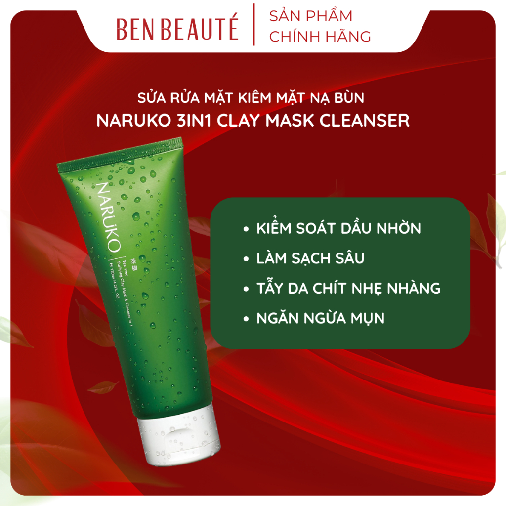 Hàng Công Ty Sữa Rửa Mặt Kiêm Mặt Nạ Naruko Tea Tree Purifying 120g Bản Đài