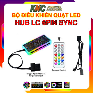 Bộ Hub Quạt Tản Nhiệt Led RGB Chuẩn 6Pin Cấp Nguồn Cho 10 Quạt - Hàng New