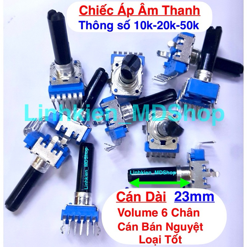 Volume 6 Chân Cán Dài 23mm, Cán Bán Nguyệt Loại Tốt .Thông số 10k,20k,50k. Giá Bán 2 Cái Là 36k