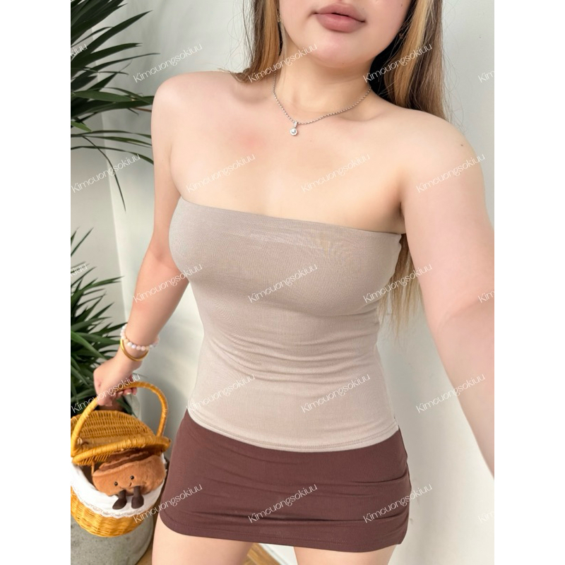 Punni Tube – Áo ống ôm thắt eo hai lớp vải kimcuongsokiuu | BigBuy360 - bigbuy360.vn