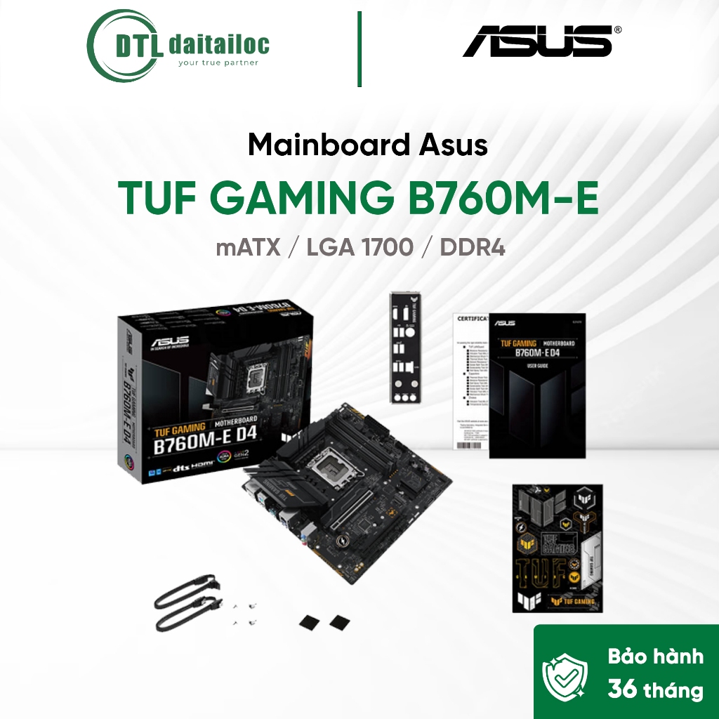 Mainboard Asus TUF Gaming B760M-E mATX / LGA 1700 / DDR4 | Chính Hãng | Bảo Hành 36 tháng
