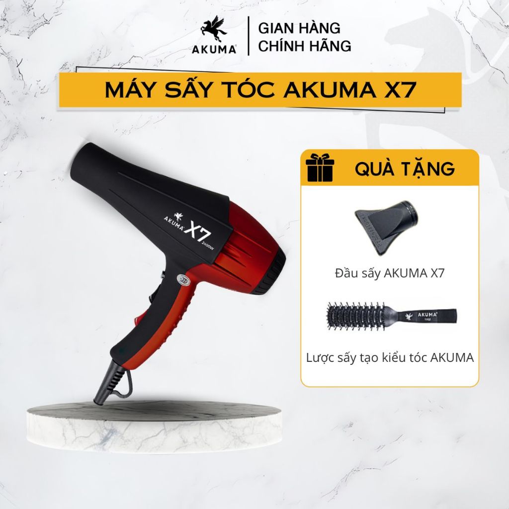 Máy Sấy Công Suất Lớn Chuyên Dụng Tạo Kiểu AKUMA X7 2 Chiều Nóng Lạnh Nhanh Khô Tóc Mượt Mà Tự Nhiên