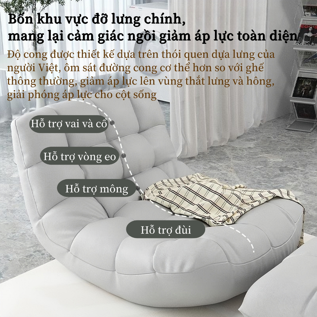 (Giao hàng trong ngày)Ghế lưng đơn Người Lười Sofa Ghế da giả có thể ngủ tatami , Phù Hợp Cho Phòng Khách Ban Công Phòng | BigBuy360 - bigbuy360.vn