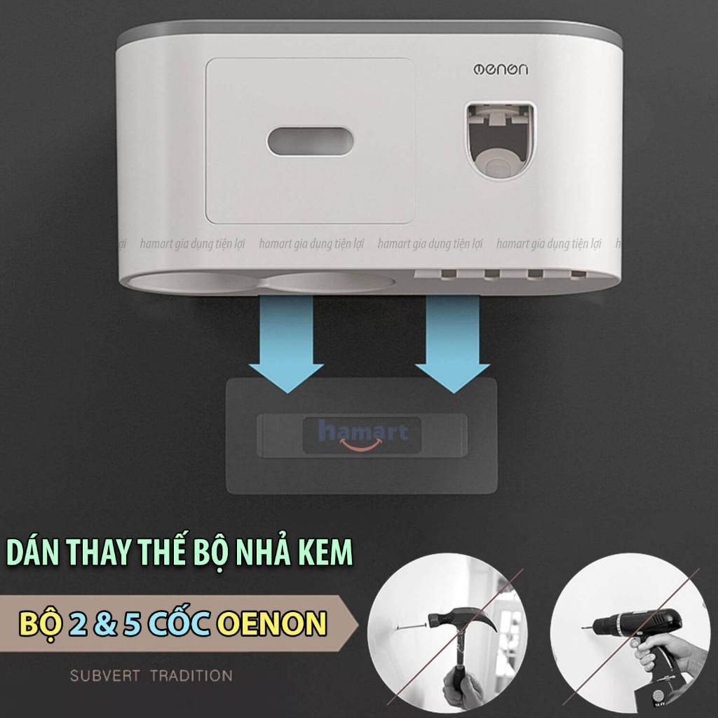 Miếng Dán Thay Thế Bộ Kệ Nhả Kem 2 5 Cốc OENON Để Bàn Chải Đánh Răng Dính Tường Nhà Tắm Ecoco