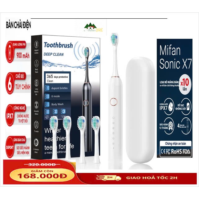 Bàn Chải Điện MIFAN Sonic X5 - Máy đánh răng sóng âm công nghệ Đức - Tặng kèm 3