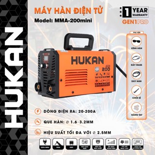 Máy hàn điện tử HUKAN MMA-200 mini hàn que 1.6mm - 3.2mm, Hiệu suất tối đa que 2.5