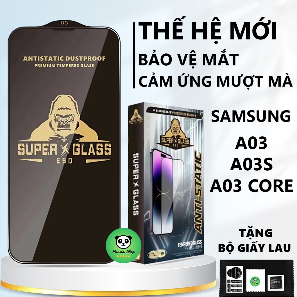 Kính cường lực cao cấp Samsung A03 / A03s / A03 CORE core cảm ứng mượt mà, full màn-Panda
