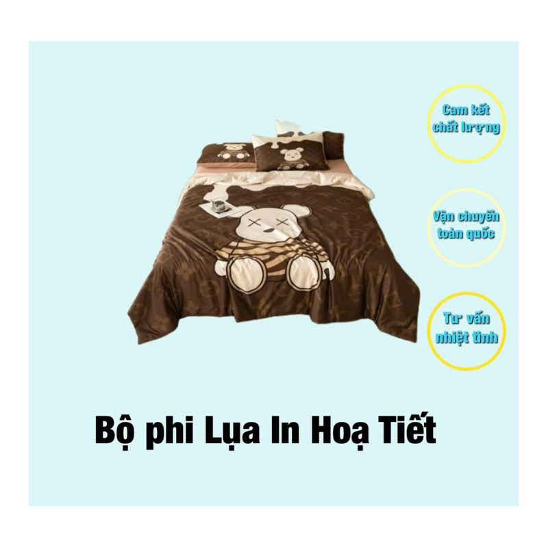 Chăn Ga Gối Lụa Lạnh Thương Hiệu “ chăn trần hè “ ( Set 4 món )