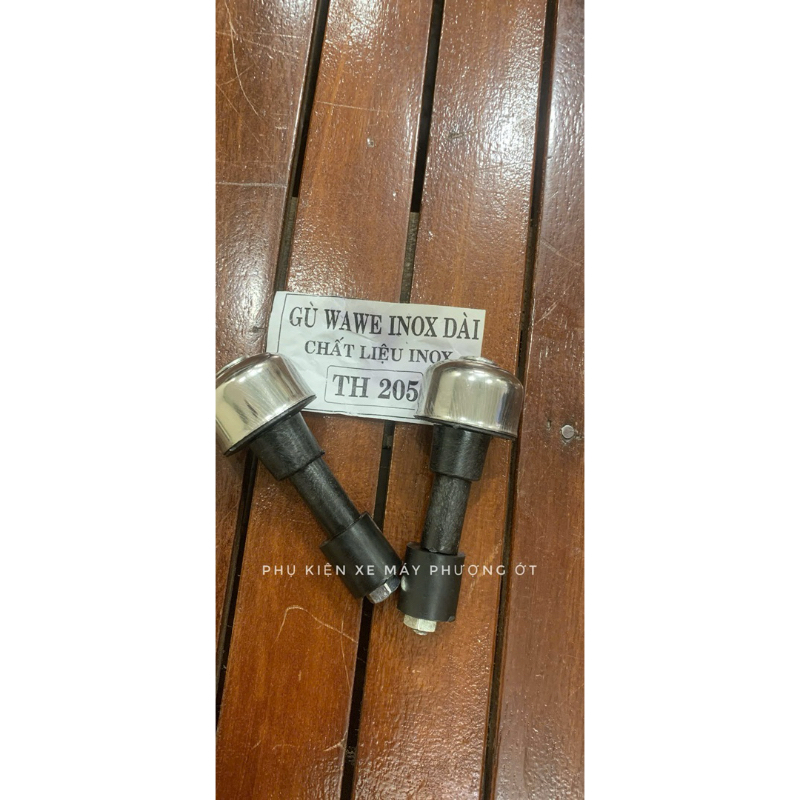 Cặp gù inox bọng gắn cho nhiều loại xe máy - Gù tay nắm dài xe Wave Alpha cũ, Wave Alpha mới, Future