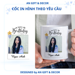 Ly sứ trắng in hình theo yêu cầu, quà tặng sinh nhật, 8/3 ý nghĩa cho bạn bè, người yêu, người thân, đồng nghiệp