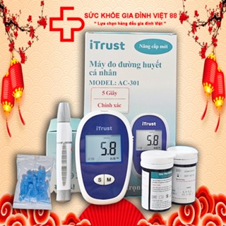Máy Đo Đường Huyết Chính Hãng Itrust AC-301 Giá Rẻ Tặng Kèm 50 Que Thử + 50 Kim Chích