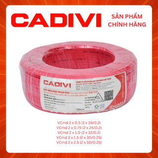 Dây Điện Đôi CADIVI VCmd 2x16, 2x24, 2x32, 2x30, 2x50 Cuộn 100 Mét - Hàng Chính Hãng